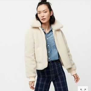 J. Crew Plush Fleece Bomber Jacket